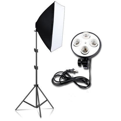 Photography Softbox Lighting Kit Four Lamp Softbox Kit 50X70Cm Soft Box Equipment E27 Base for Photo Studio Kit ooting