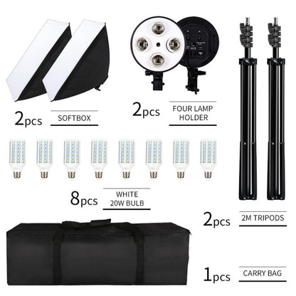 Photography Softbox Lighting Kit Four Lamp Softbox Kit 50X70Cm Soft Box Equipment E27 Base for Photo Studio Kit ooting