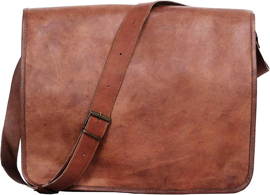 Leather Laptop Messenger Bag 18 INCH Handmade Satchel Computer Bags for Men and Women
