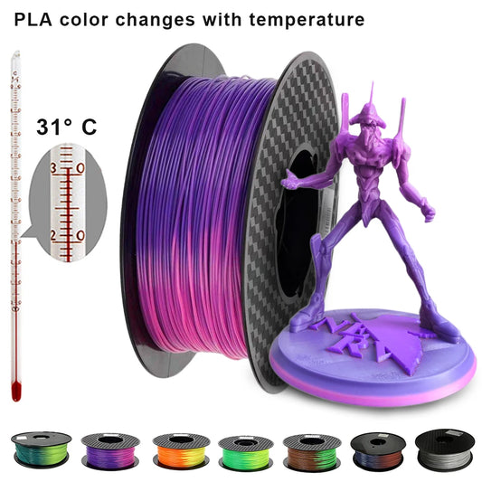 Color Change with Temperature 3D Printer Filament PLA Sublimation Plastic Chameleon 3D Printing Material 1.75Mm 1Kg/500G/250G