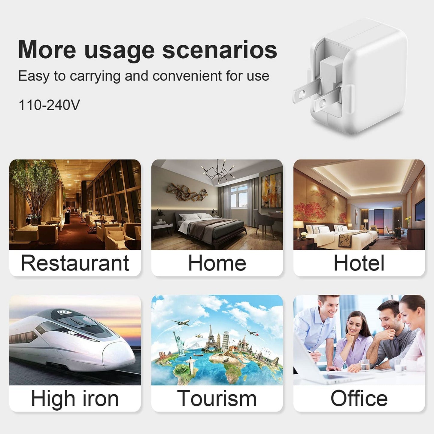 Ipad Charger Iphone Charger-Apple Mfi Certified-12W USB Wall Charger Foldable Portable Travel Plug with USB Charging Cable Compatible with Iphone, Ipad, Ipad Mini, Ipad Air 1/2/3, Airpod Ipad Charger