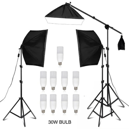 Photography Softbox Lighting Kit Four Lamp Softbox Kit 50X70Cm Soft Box Equipment E27 Base for Photo Studio Kit ooting