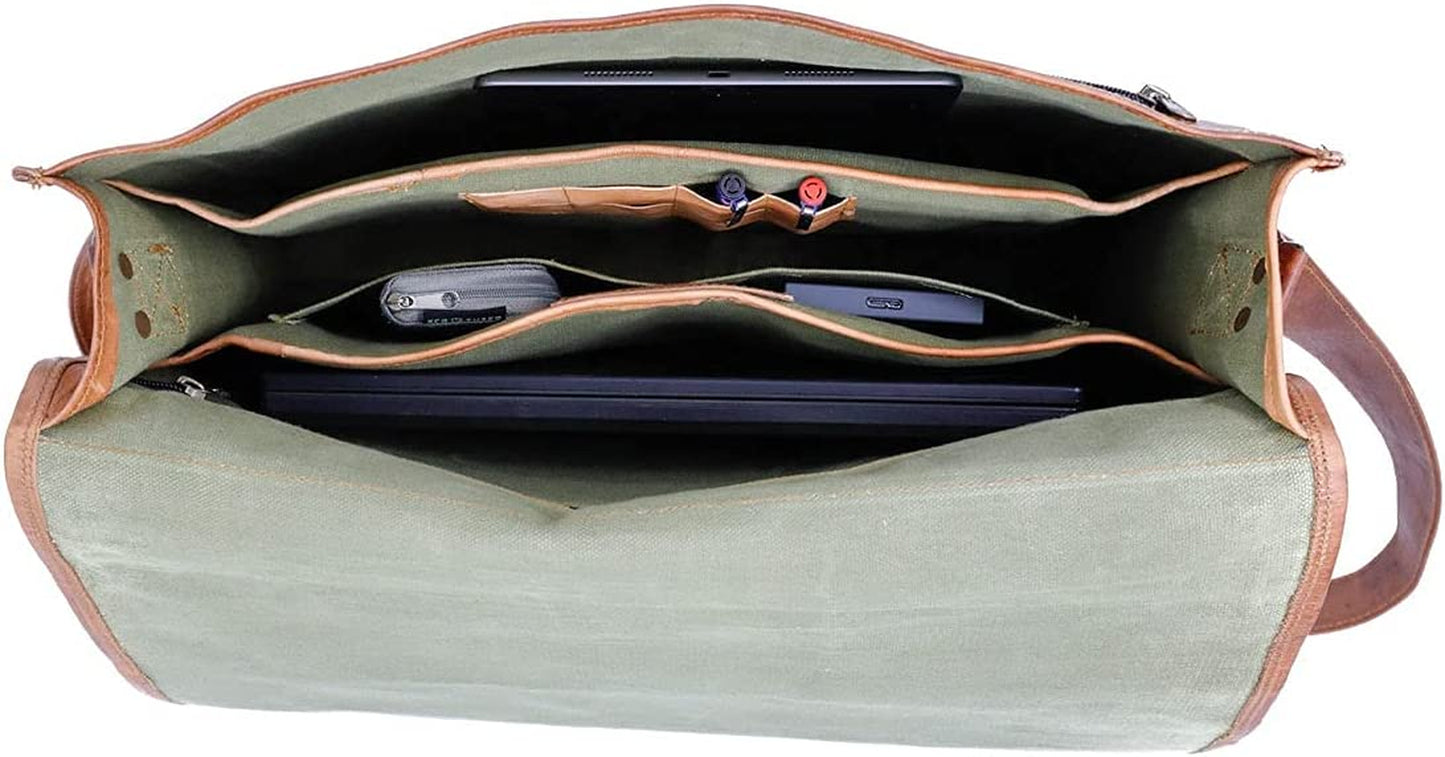 Leather Laptop Messenger Bag 18 INCH Handmade Satchel Computer Bags for Men and Women