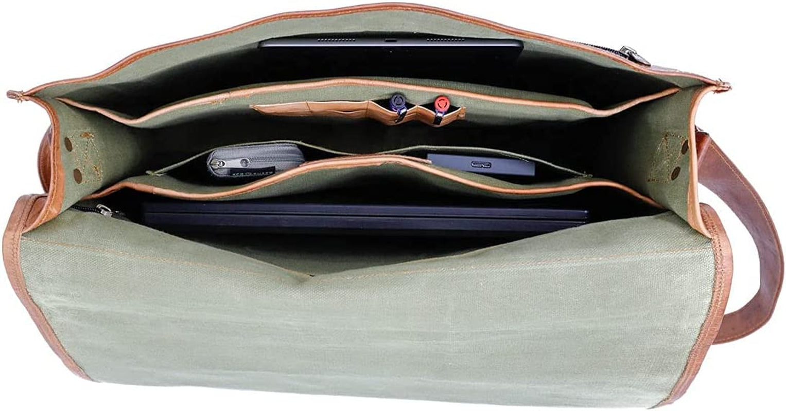 Leather Laptop Messenger Bag 18 INCH Handmade Satchel Computer Bags for Men and Women