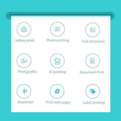 Portable Thermal Printer Mini Wirelessly BT 200Dpi Photo Label Memo Wrong Question Printing with USB Cable Imprimante Portable