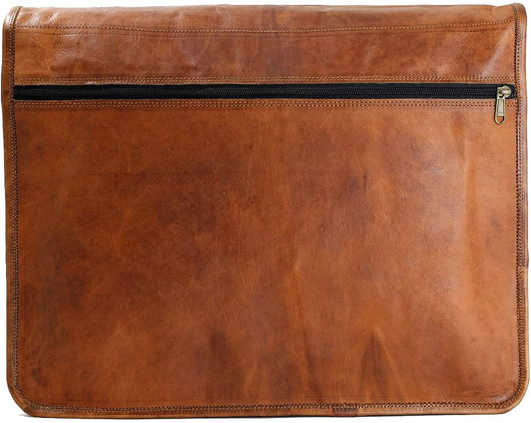 Leather Laptop Messenger Bag 18 INCH Handmade Satchel Computer Bags for Men and Women