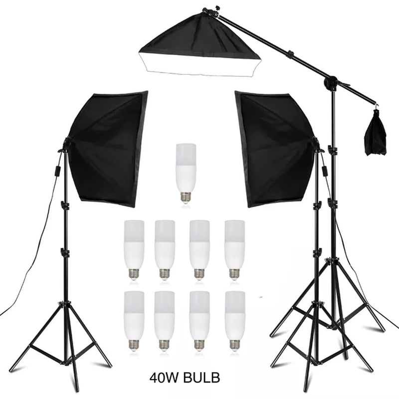 Photography Softbox Lighting Kit Four Lamp Softbox Kit 50X70Cm Soft Box Equipment E27 Base for Photo Studio Kit ooting