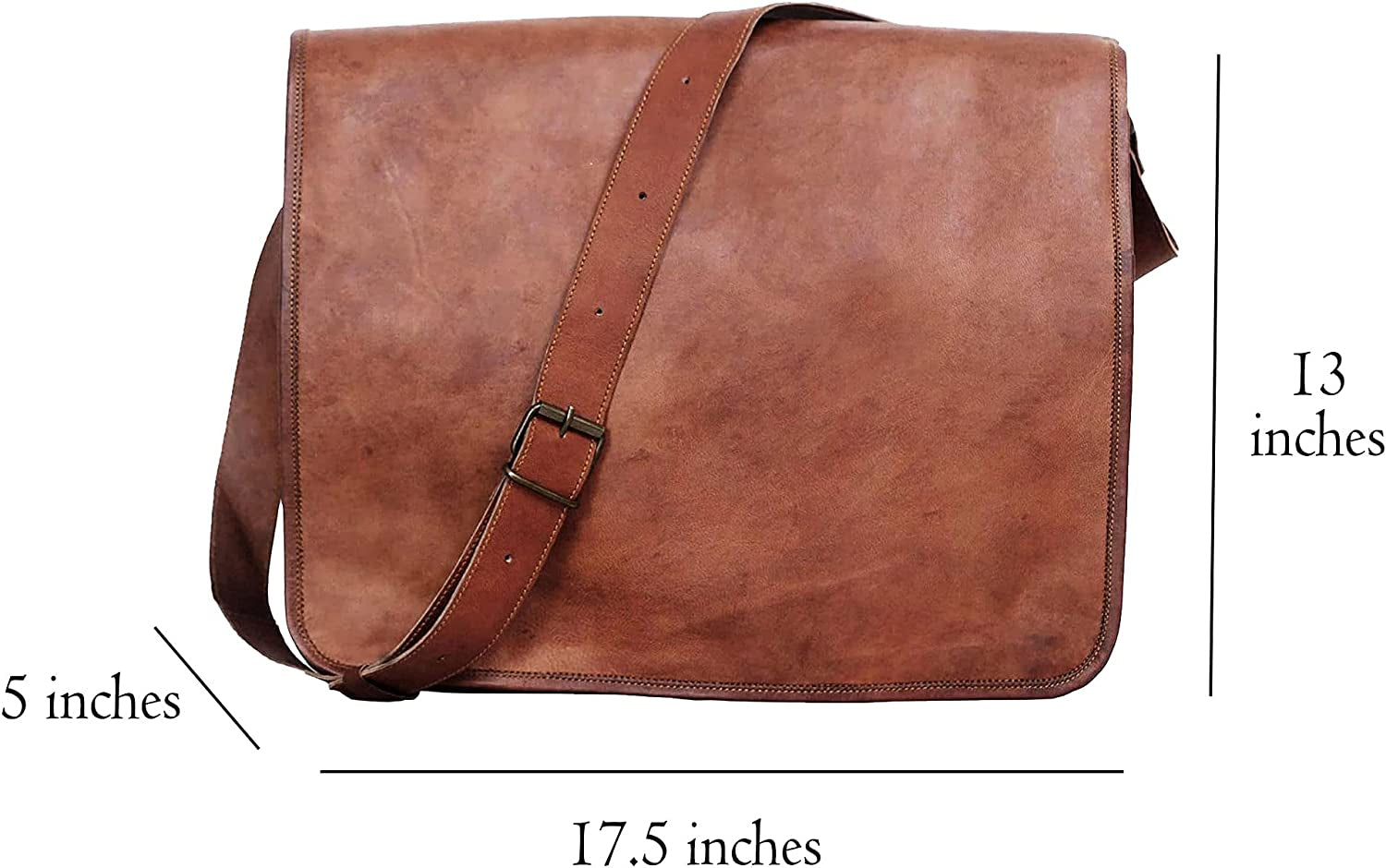 Leather Laptop Messenger Bag 18 INCH Handmade Satchel Computer Bags for Men and Women