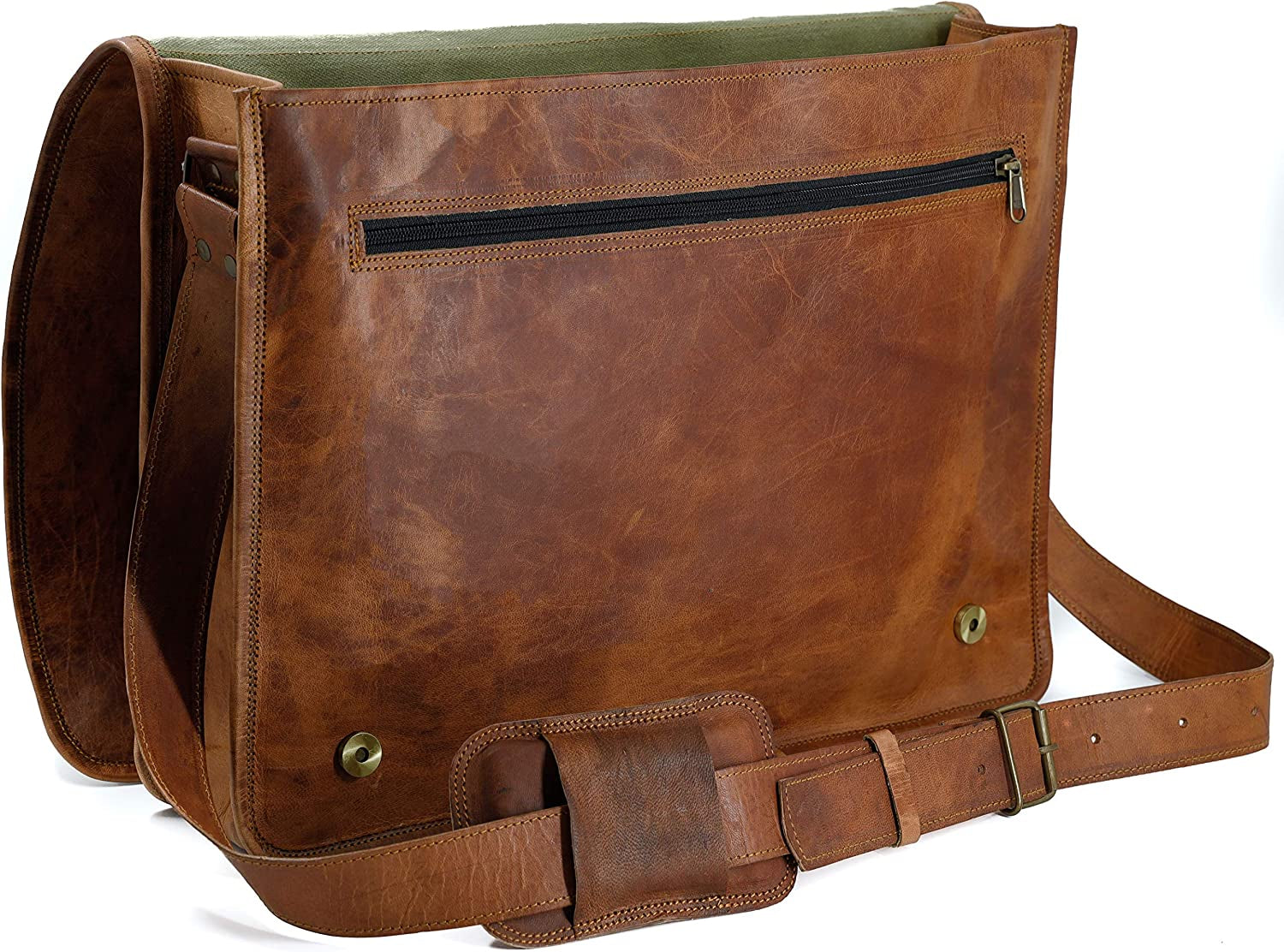 Leather Laptop Messenger Bag 18 INCH Handmade Satchel Computer Bags for Men and Women
