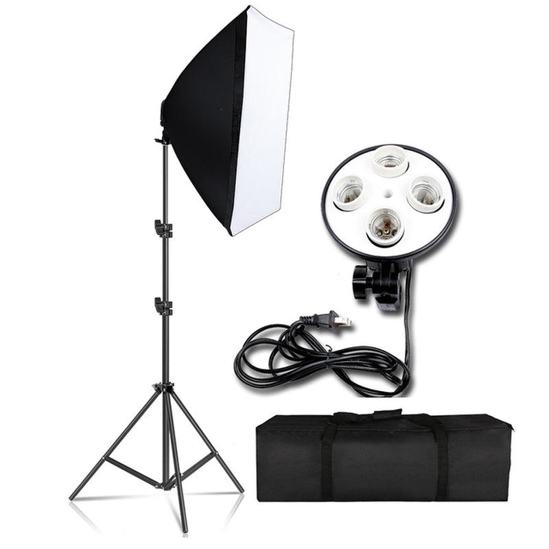 Photography Softbox Lighting Kit Four Lamp Softbox Kit 50X70Cm Soft Box Equipment E27 Base for Photo Studio Kit ooting