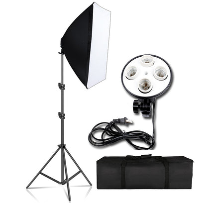 Photography Softbox Lighting Kit Four Lamp Softbox Kit 50X70Cm Soft Box Equipment E27 Base for Photo Studio Kit ooting