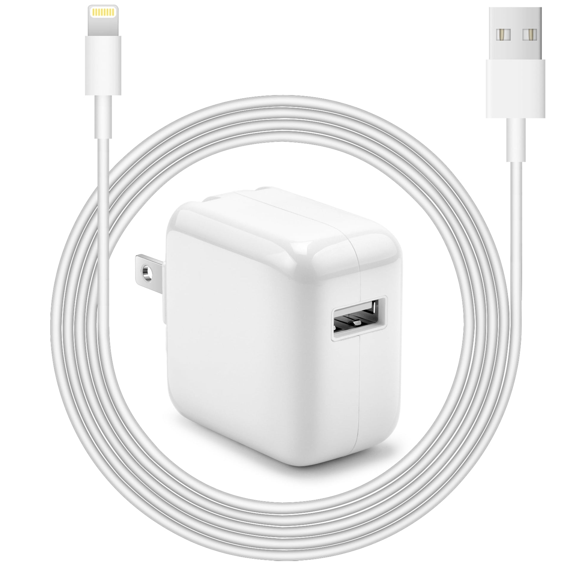 Ipad Charger Iphone Charger-Apple Mfi Certified-12W USB Wall Charger Foldable Portable Travel Plug with USB Charging Cable Compatible with Iphone, Ipad, Ipad Mini, Ipad Air 1/2/3, Airpod Ipad Charger